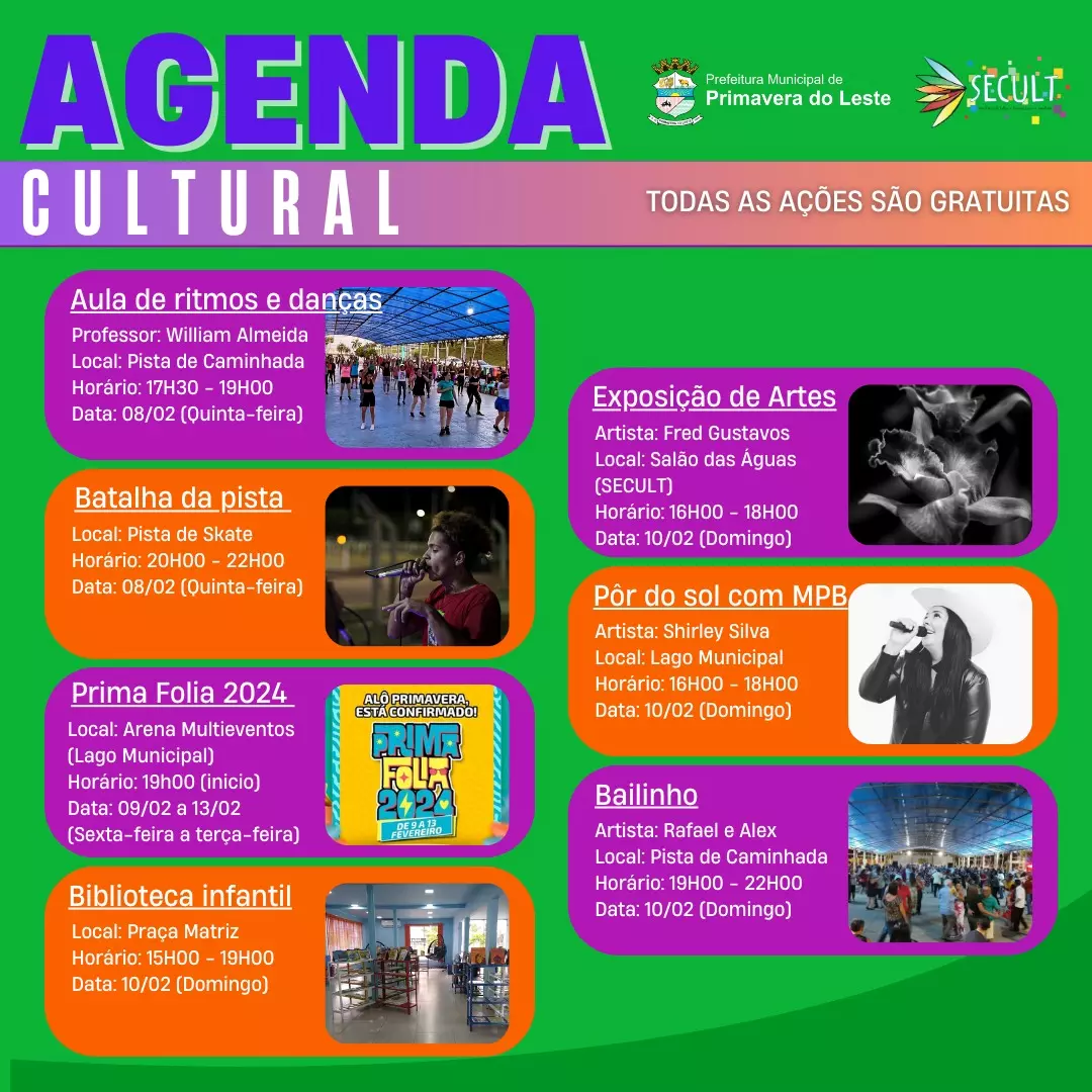 O FINAL DE SEMANA ESTÁ CHEGANDO! - Confira a agenda cultural